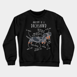 Blue Dapple Dachshund Dog Anatomy Crewneck Sweatshirt